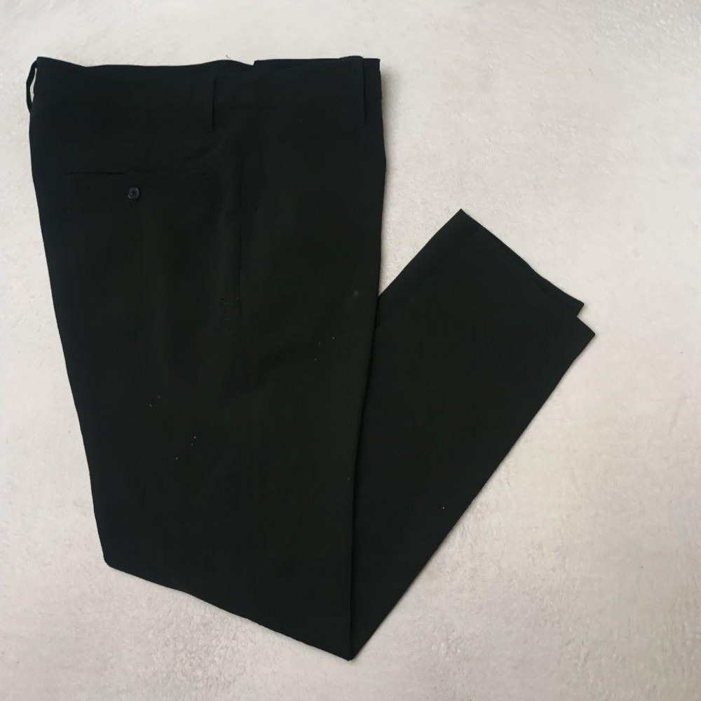 BYLT Pants Mens 36x30 Black Pro Suit Dress Slim Flat Front Stretch Work Office